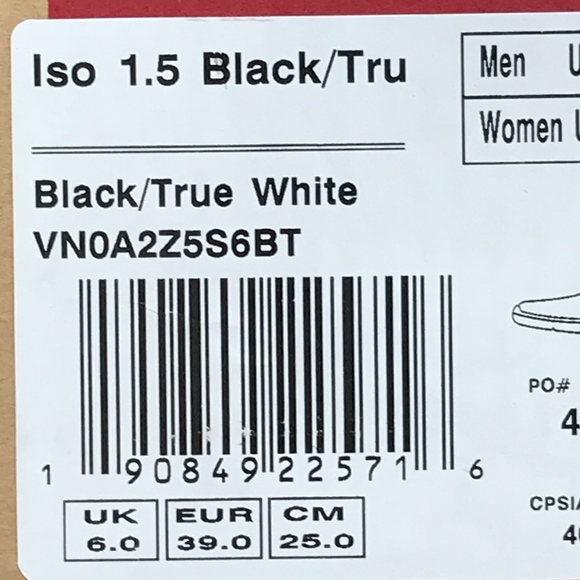 Vans Iso 1.5 Black True White Shoes - Picture 8 of 8